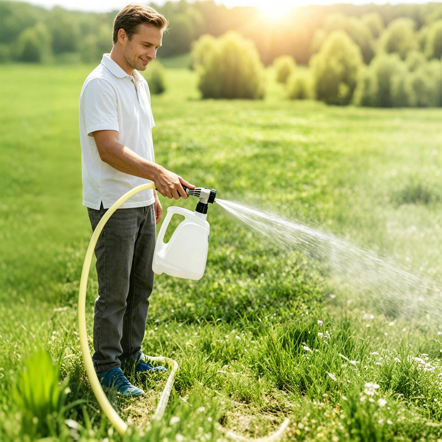 Pulverizador de extremo de manguera multiusos para fertilizaci&oacute;n y limpieza