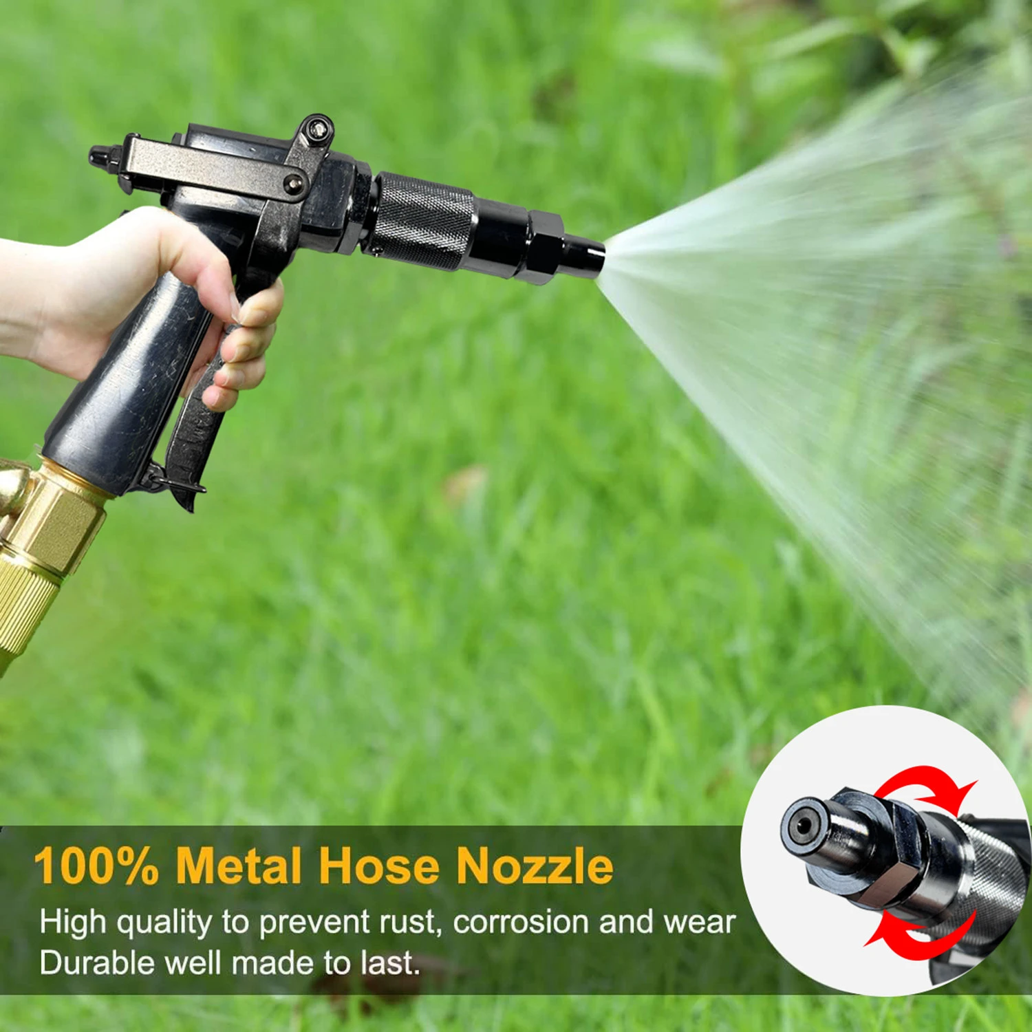 Pistola pulverizadora de aluminio de 800 PSI con patrones de pulverizaci&oacute;n ajustables para regar plantas, lavar coches, combatir incendios forestales