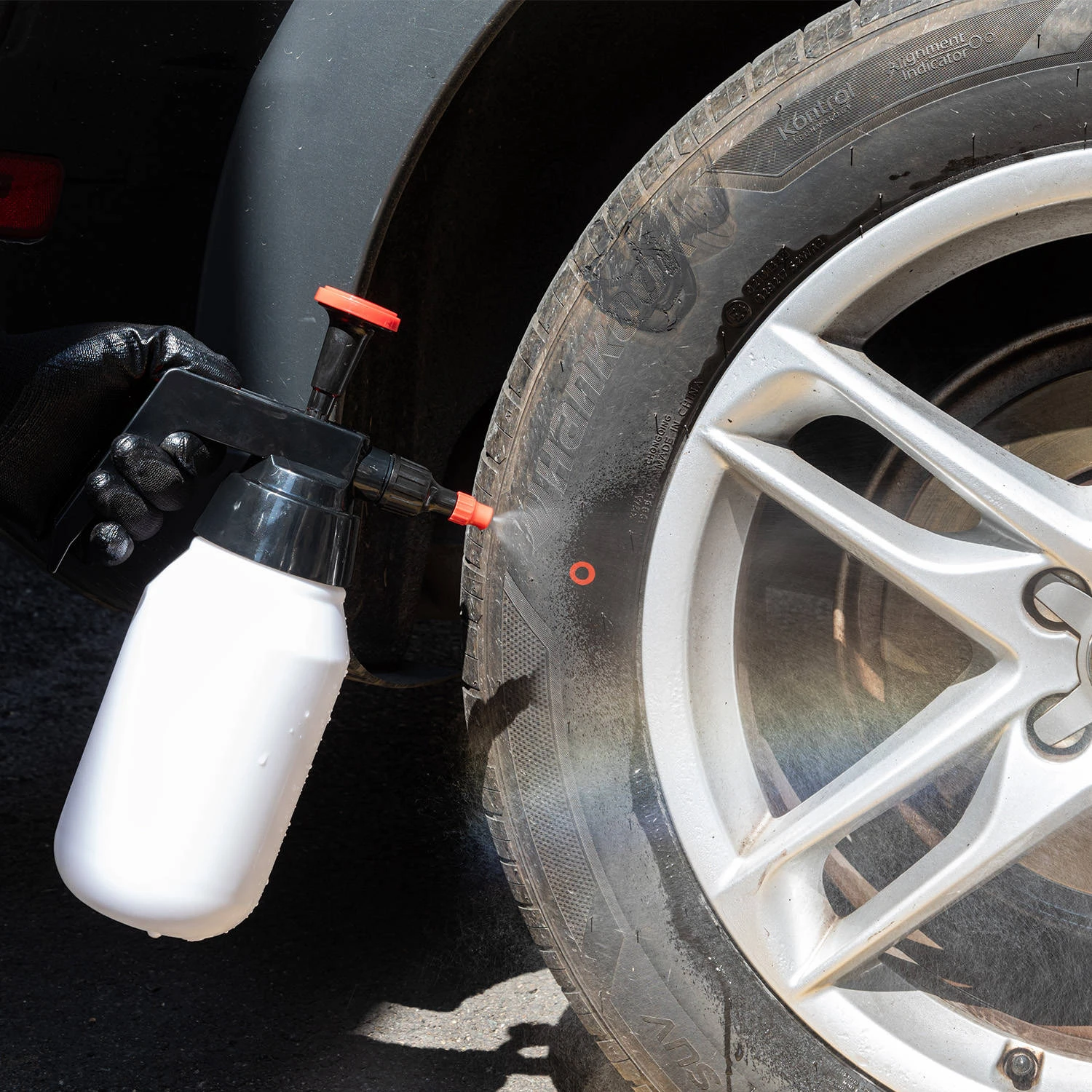 Pulverizador a presi&oacute;n de disolvente Industrial de 1L con boquilla ajustable para el mantenimiento Industrial del cuidado del coche (amarillo)