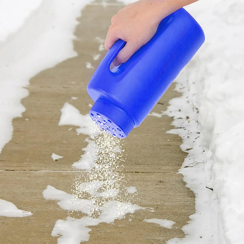 Botella esparcidora de mano de 2L con orificios ajustables para semillas de c&eacute;sped, esparcidor de alimentaci&oacute;n y hierba derretida con hielo
