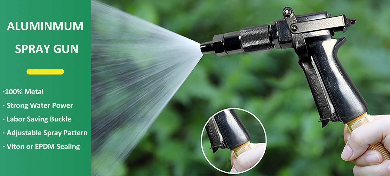 Pistola pulverizadora de aluminio de 800 PSI con patrones de pulverización ajustables para regar plantas, lavar coches, combatir incendios forestales