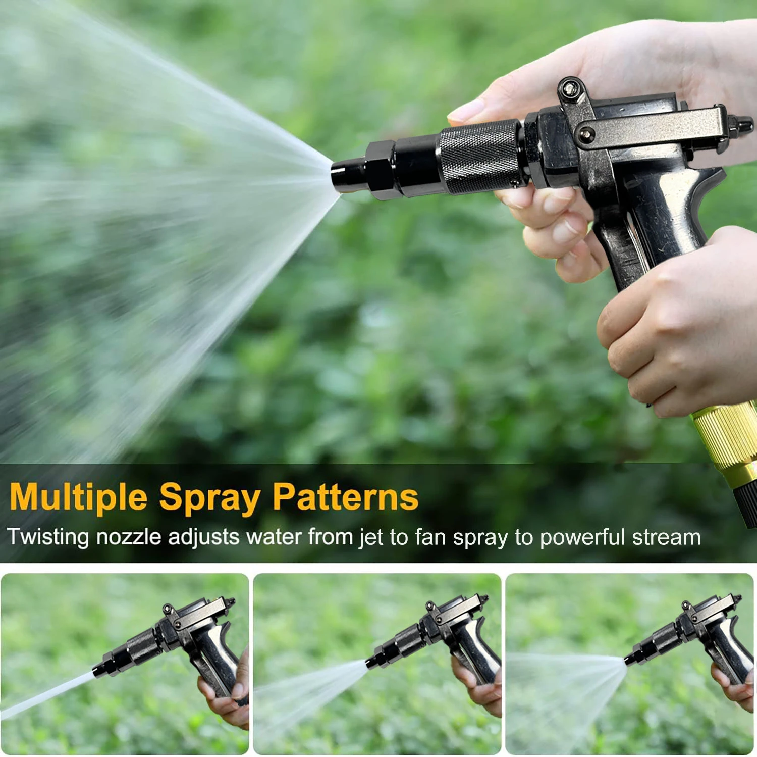 Pistola pulverizadora de aluminio de 800 PSI con patrones de pulverizaci&oacute;n ajustables para regar plantas, lavar coches, combatir incendios forestales