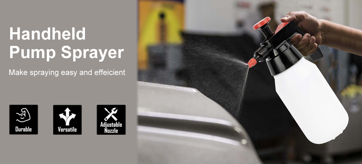 Pulverizador a presión de disolvente de alta resistencia, 1L, con boquilla ajustable para el cuidado del coche, mantenimiento Industrial (azul)