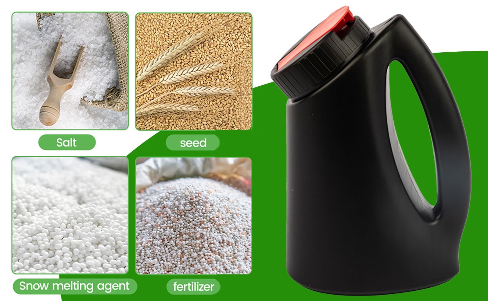 Esparcidor Manual de botella esparcidor de mano de 3L para fertilizante de semillas de hierba y arena de hielo