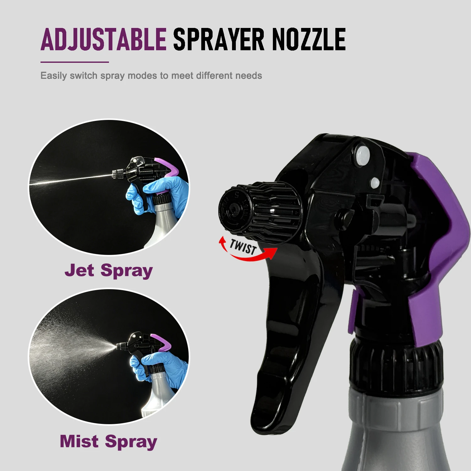 Pulverizador de gatillo profesional Botella pulverizadora para detalles automotrices de alta resistencia (1000 ml)