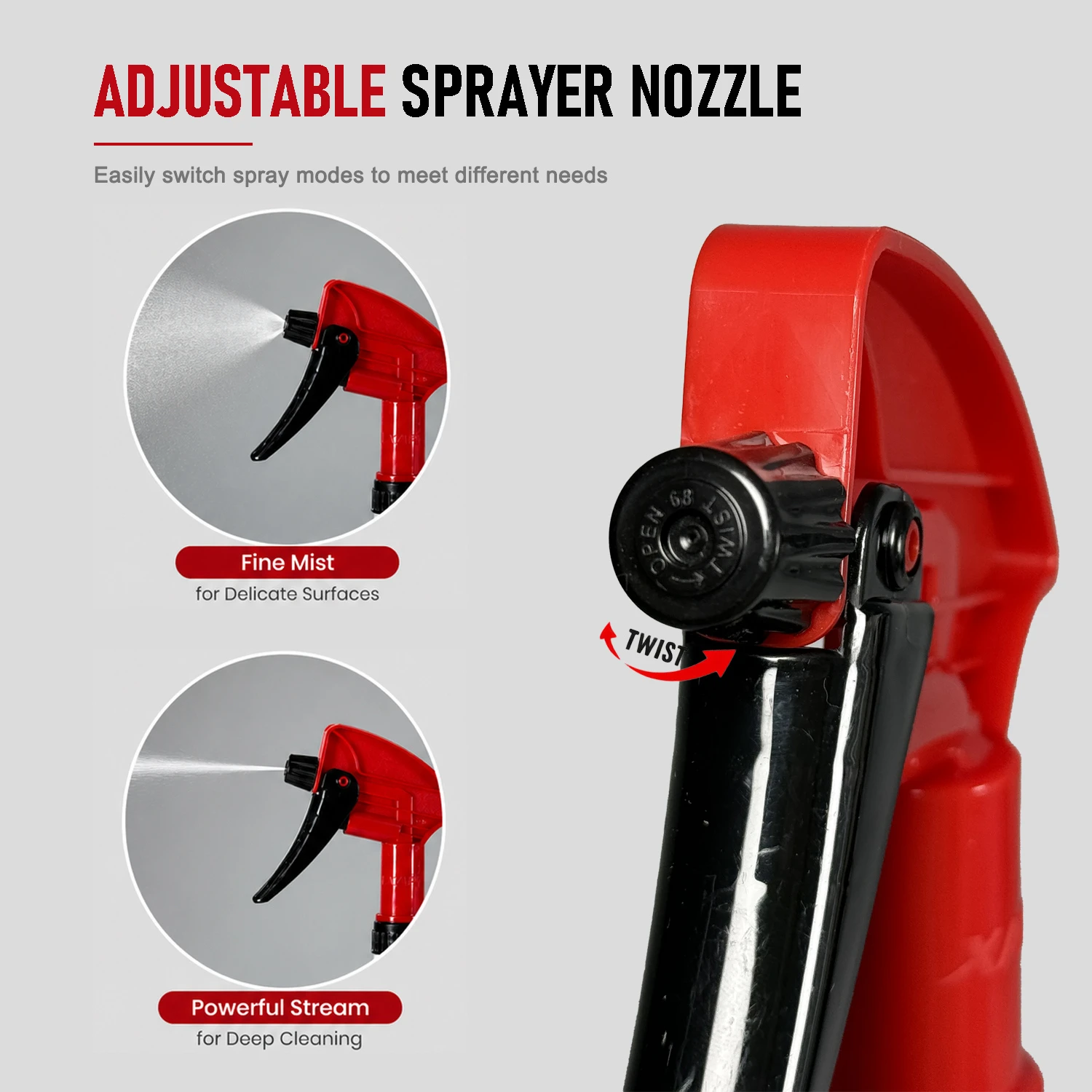 Pulverizador de gatillo profesional Botella pulverizadora para detalles automotrices de alta resistencia (750 ml)