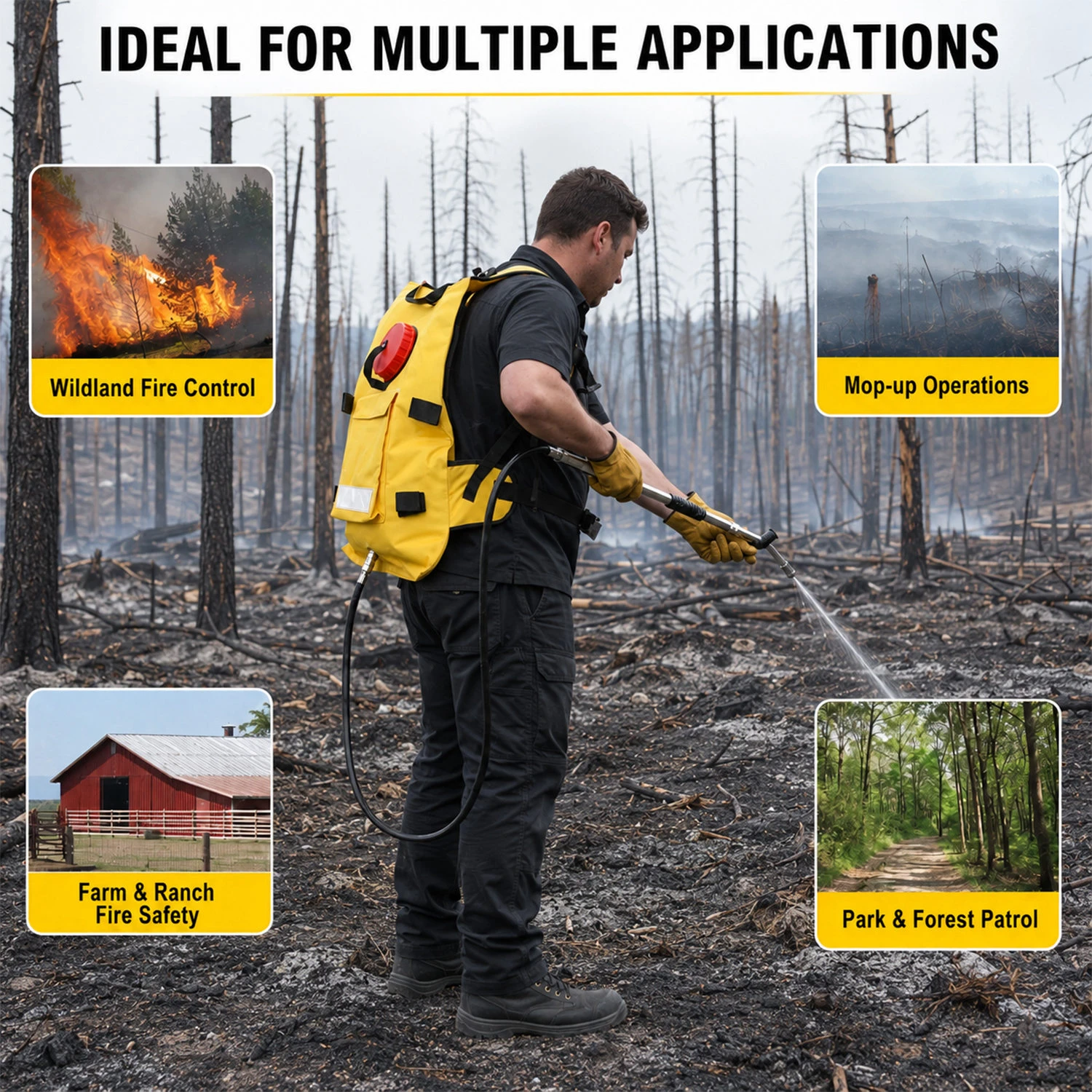 Bomba contra incendios de mochila de 20 litros para extinci&oacute;n de incendios forestales y uso de emergencia