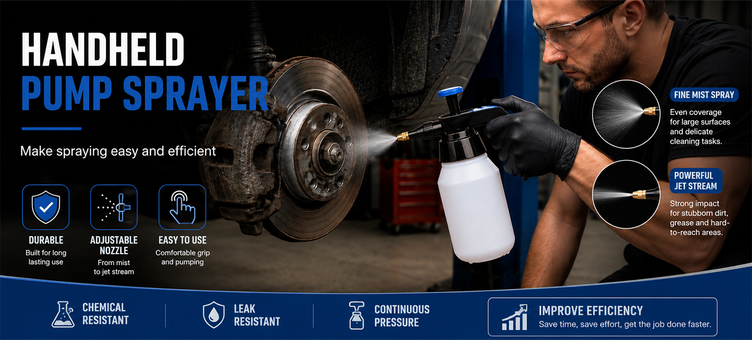 Pulverizador a presión de disolvente de 1,5 l con boquilla de latón para limpieza industrial y automotriz