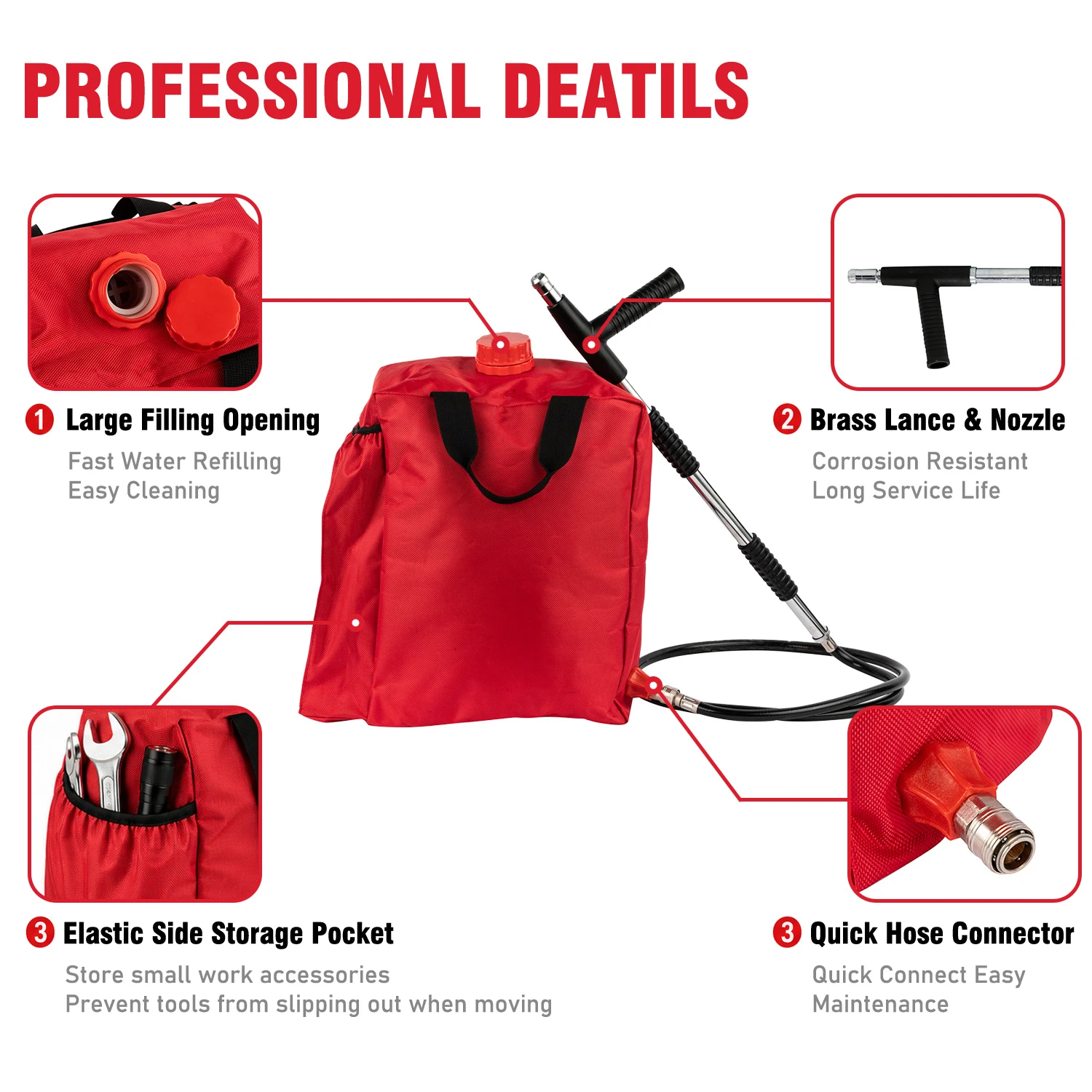 Mochila de doble capa de 20L para extinci&oacute;n de incendios, para respuesta a incendios forestales y de emergencia