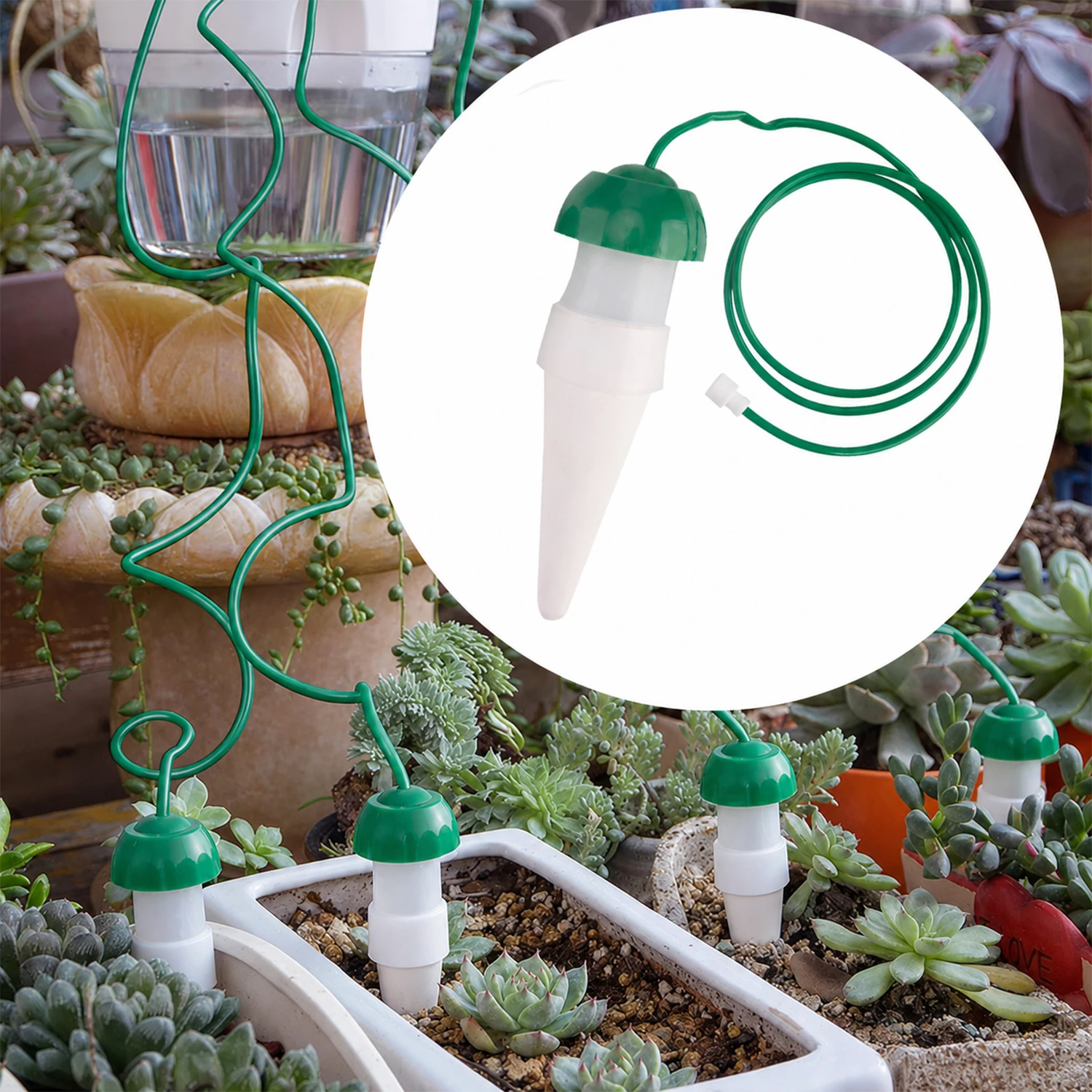 Bebederos autom&aacute;ticos para plantas con picos de riego autom&aacute;tico para plantas de interior y exterior (grandes)