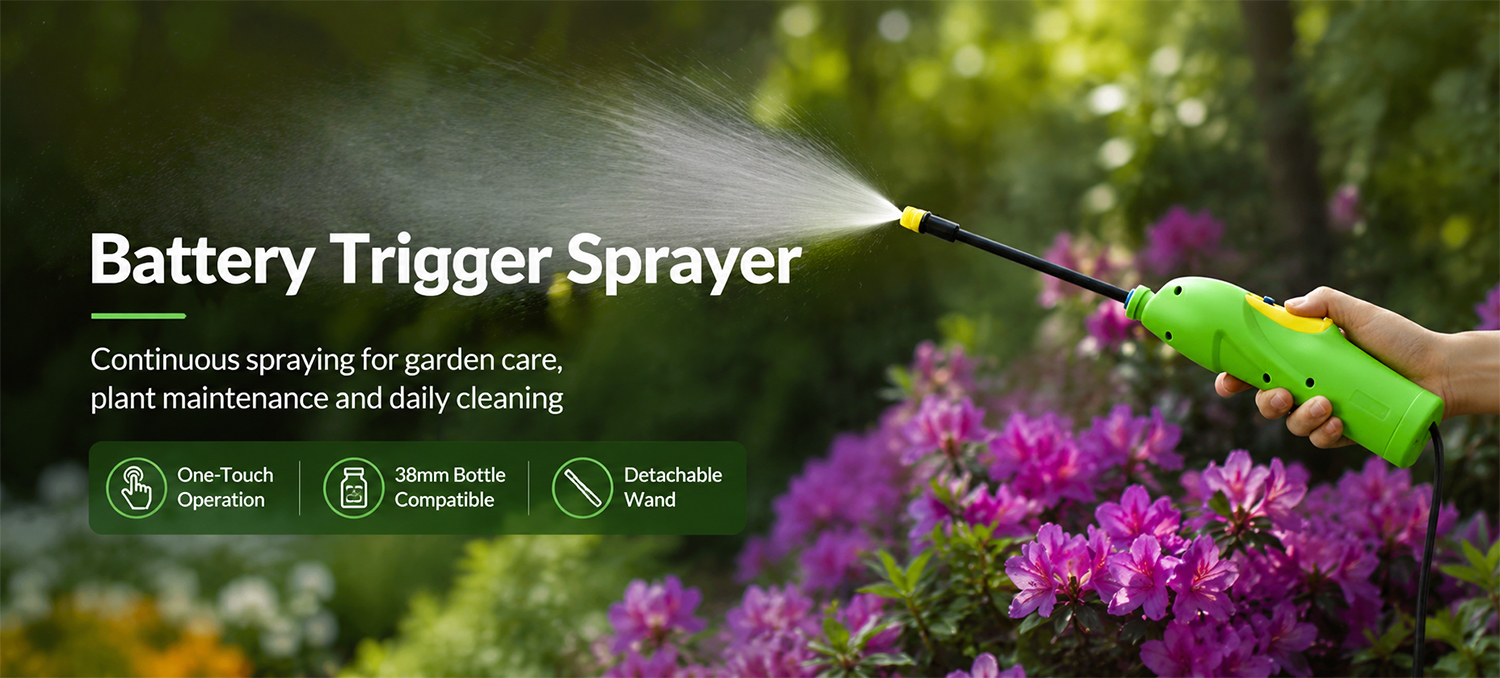 Rociador de gatillo a batería con varilla desmontable para spray para matar malezas y césped de jardín