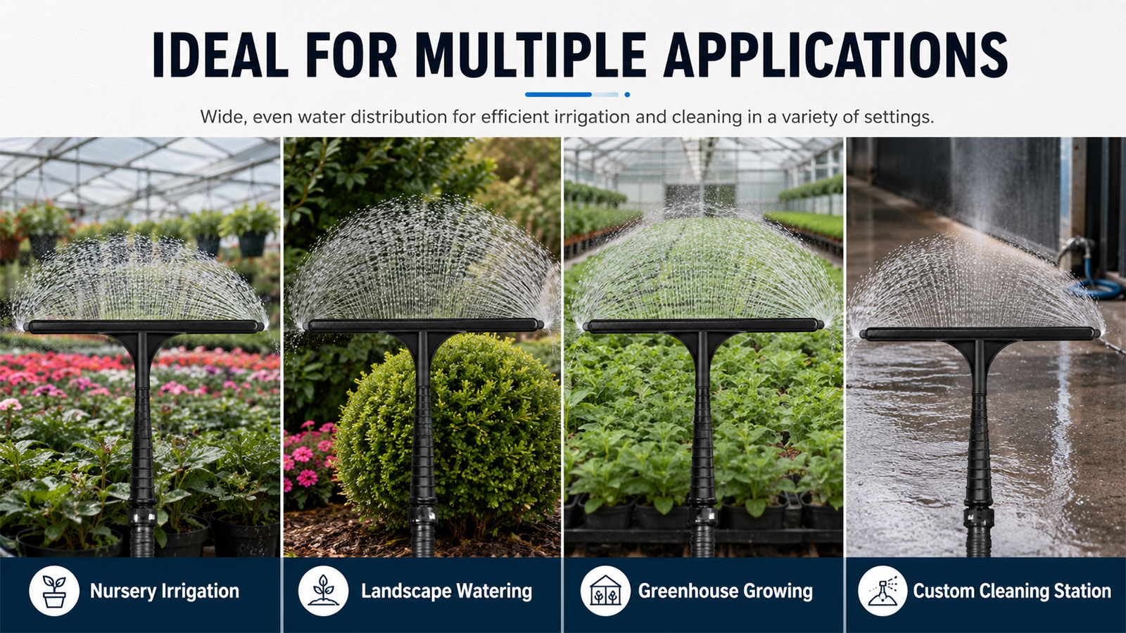 Adaptador de boquilla tipo T para regadera, jardín, vivero y riego agrícola