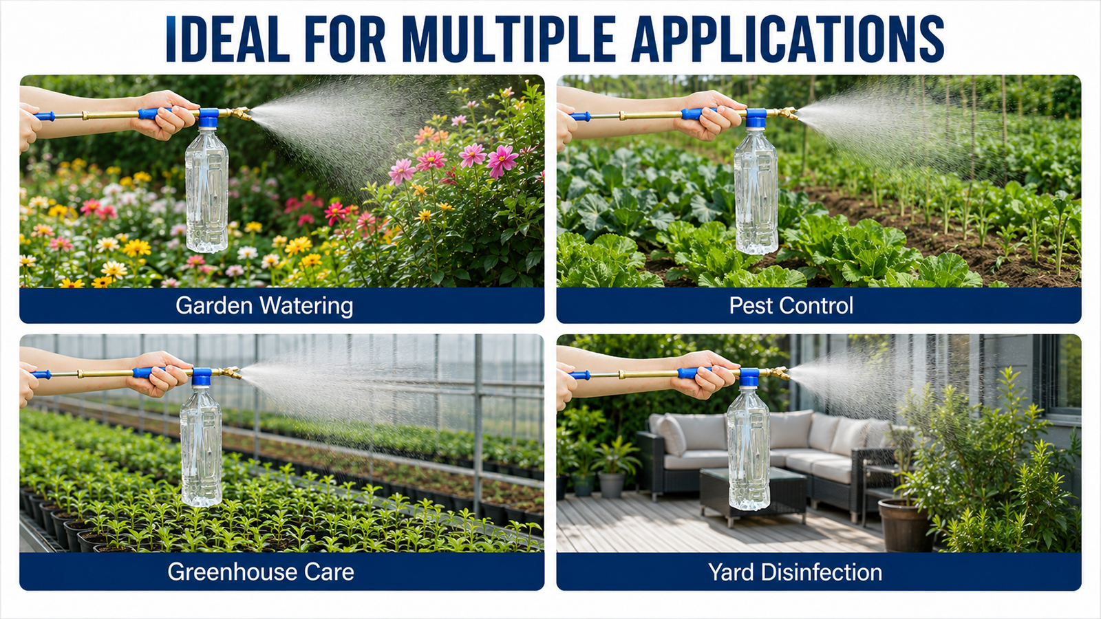 Pulverizador Flit de doble boquilla para control de plagas en jardinería y limpieza ligera