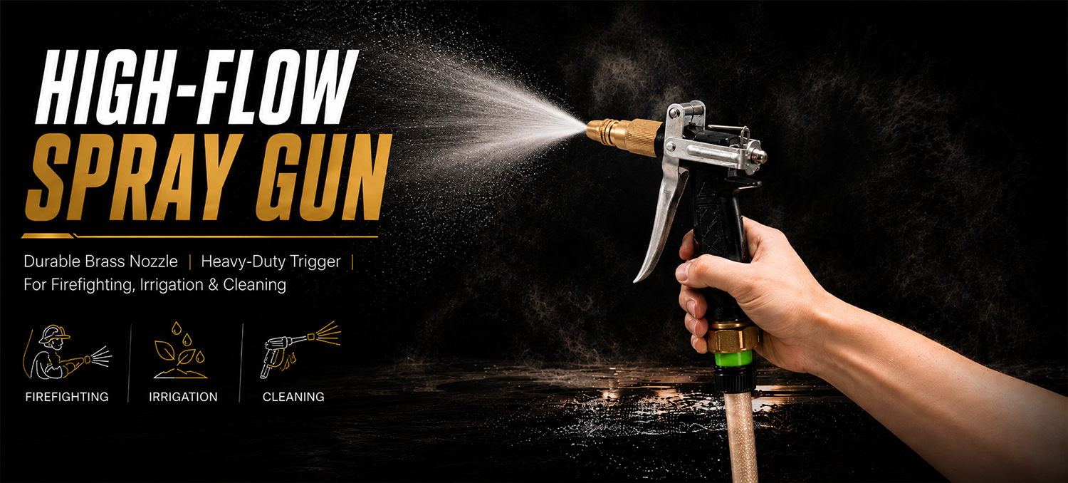 Pistola pulverizadora de alto flujo para riego de jardines, lavado de coches, limpieza al aire libre