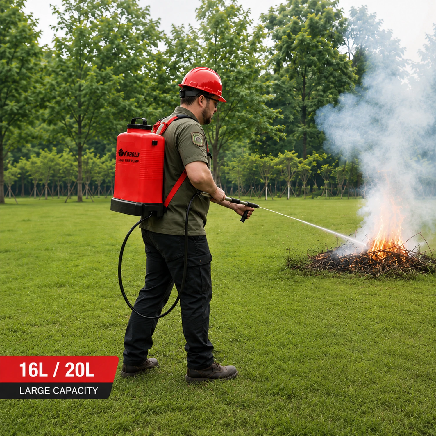 Pulverizador contra incendios de 16L, bomba contra incendios forestales, equipo de extinci&oacute;n para rescate de emergencia y rescate de incendios forestales