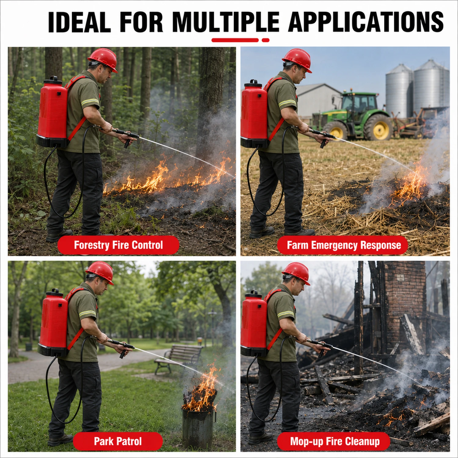 Pulverizador contra incendios de 16L, bomba contra incendios forestales, equipo de extinci&oacute;n para rescate de emergencia y rescate de incendios forestales